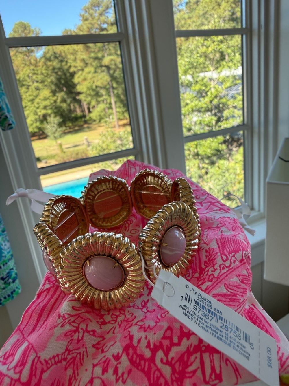 Lilly Pulitzer gold and pink NWT bracelet